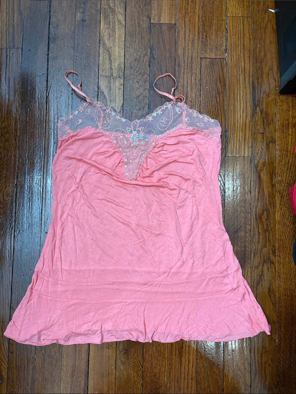 Vintage y2K baby doll 2000s sheer lace tank